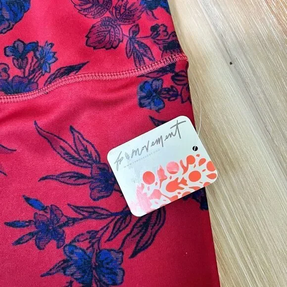 FREE PEOPLE Movement Burgundy Combo Ashford Lose Leggings Size Small - Picture 6 of 8